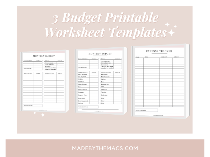 Budget Printable Worksheet